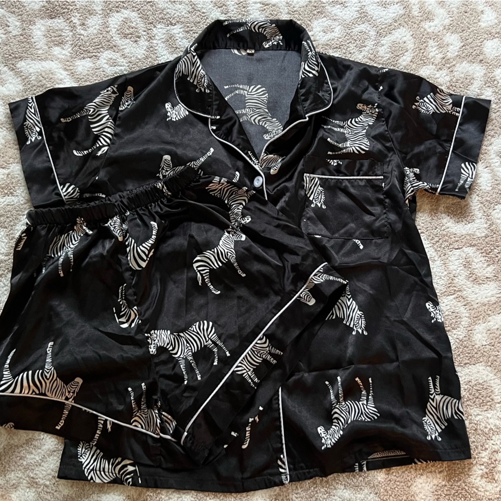 Zebra Silk Pajama Set